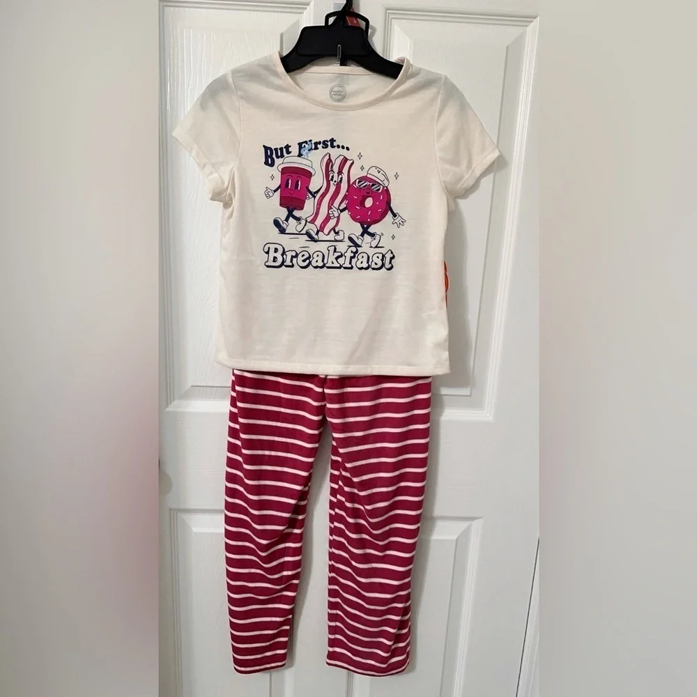 Wonder Nation Cream and Red Breakfast Pajama Set